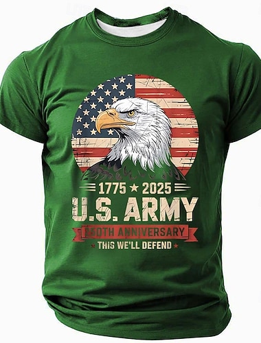 חולצת טי פטריוטית לציון 250 שנה לצבא ארה"ב 1775 2025 נשר דגל אמריקאי גרפי גאווה צבאית לגברים ביגוד ביגוד S M L XL XXL XXXL   חולצת טי פטריוטית לציון 250 שנה לצבא ארה"ב 1775 2025 נשר דגל אמריקאי גרפי גאווה צבאית לגברים ביגוד ביגוד S M L XL XXL XXXL