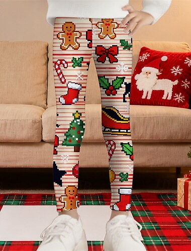Новогодняя тематика Девочки 3D Графика Новогодняя ёлка Полоски Брюки Леггинсы Весна Осень Симпатичные Стиль Классический Дети 4-12 лет на открытом воздухе Повседневные Стандартный   Новогодняя тематика Девочки 3D Графика Новогодняя ёлка Полоски Брюки Леггинсы Весна Осень Симпатичные Стиль Классический Дети 4-12 лет на открытом воздухе Повседневные Стандартный
