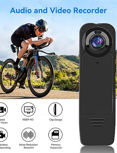  Câmera policial portátil ultra hd 1080p multifuncional, câmera esportiva compacta e pessoal &gravador de vídeo externo