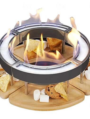  Stor bordpeis i glass, 45 cm høy, bærbar peisskål, rent brennende bioetanol, ventilløs peis for innendørs og utendørs terrasse, fester og arrangementer