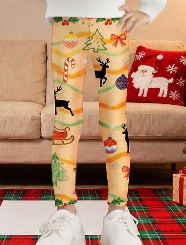 Новогодняя тематика Девочки 3D Каждый Новогодняя ёлка Брюки Леггинсы Весна Осень Симпатичные Стиль Классический Дети 4-12 лет на открытом воздухе Повседневные Стандартный   Новогодняя тематика Девочки 3D Каждый Новогодняя ёлка Брюки Леггинсы Весна Осень Симпатичные Стиль Классический Дети 4-12 лет на открытом воздухе Повседневные Стандартный