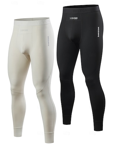 Leggings de lã masculinas wosawe para outono e inverno, para ciclismo, esqui, caminhadas e esportes, roupa íntima quente e que absorve a umidade, calças compridas bd100   Leggings de lã masculinas wosawe para outono e inverno, para ciclismo, esqui, caminhadas e esportes, roupa íntima quente e que absorve a umidade, calças compridas bd100