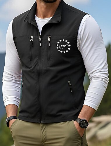 Pánské Kamizelka Vesta Rybářská vesta Venkovní Denní Módní Na běžné nošení Jaro Podzim Zip Kapsy Tisk Polyester Pohodlné Yıldız Rakam Jednořadové sako s jedním knoflíkem Stojáček Běžný Černá Fialov   Pánské Kamizelka Vesta Rybářská vesta Venkovní Denní Módní Na běžné nošení Jaro Podzim Zip Kapsy Tisk Polyester Pohodlné Yıldız Rakam Jednořadové sako s jedním knoflíkem Stojáček Běžný Černá Fialov
