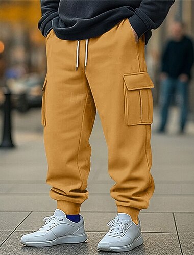 Per uomo Pantaloni da tuta Joggers Pantaloni Coulisse Tasca Elastico in vita Semplice Comodità Quotidiano Sport all'Aperto Moda Casual Blu Giallo Micro-elastico