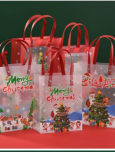  12 Weihnachts-Geschenktüten aus Kraftpapier für Weihnachtsgeschenke, Partygeschenke, Papiertüten, verschiedene Weihnachtstüten, Leckerli-Tüten