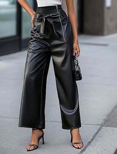 Dame Frekk kinesisk Lærbukser Ferie Årgang Gatemote Full lengde Middels midje عادي Glidelås Bekvem Mikroelastisk utendørs Feriereise Daglig Svart Militærgrønn Høst Vinter Normal   Dame Frekk kinesisk Lærbukser Ferie Årgang Gatemote Full lengde Middels midje عادي Glidelås Bekvem Mikroelastisk utendørs Feriereise Daglig Svart Militærgrønn Høst Vinter Normal