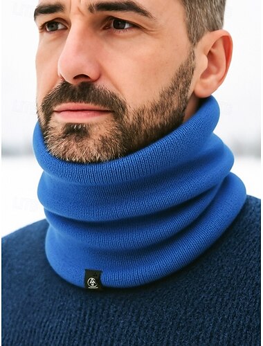  Winter gebreide heren nekwarmer, sjaal met fleece voering, thermische snood, gezellig kerstcadeau voor buitensporten, skiën en dagelijks gebruik