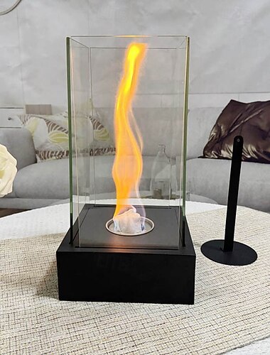  卓上暖炉 ポータブル ファイヤーボウル ポット クリーン燃焼 バイオエタノール 換気不要 暖炉 屋内 屋外 パティオ パーティー イベント用 4.6*4.6*12インチ