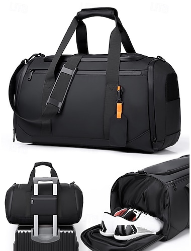Vanntett, ripebestandig duffelbag for menn – stor reisesportbag med skorom, slitesterk sportsweekenderbag for trening, utendørsaktiviteter og forretningsreiser   Vanntett, ripebestandig duffelbag for menn – stor reisesportbag med skorom, slitesterk sportsweekenderbag for trening, utendørsaktiviteter og forretningsreiser