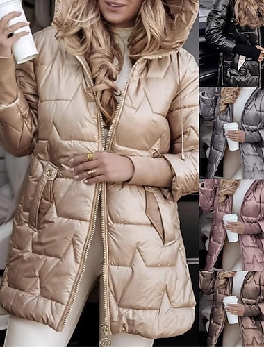 نسائي أسفل سترة البخاخ جاكيت مبطن الدفء مريح سحاب جيب موضة كاجوال سهل شارع مناسب للبس اليومي مناسب للخارج سحاب عادية مع قبعة عادي كم طويل ملابس خارجية أسود شامبانيا وردي بلاشيهغ الخريف الشتاء   نسائي أسفل سترة البخاخ جاكيت مبطن الدفء مريح سحاب جيب موضة كاجوال سهل شارع مناسب للبس اليومي مناسب للخارج سحاب عادية مع قبعة عادي كم طويل ملابس خارجية أسود شامبانيا وردي بلاشيهغ الخريف الشتاء