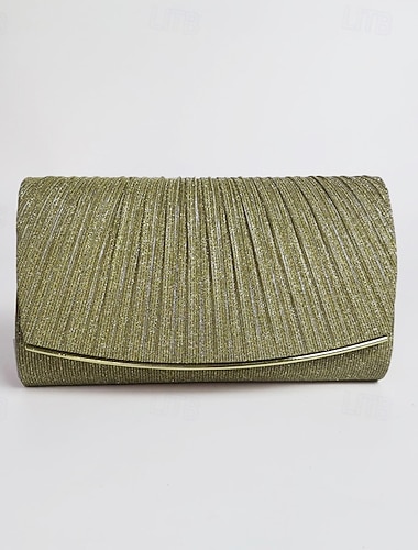 Glitzernde Abend-Clutch für Damen – elegante Party-Handtasche aus Metallic mit goldener Kette, stylische Umschlagtasche für Hochzeiten, Abschlussbälle und besondere Anlässe
