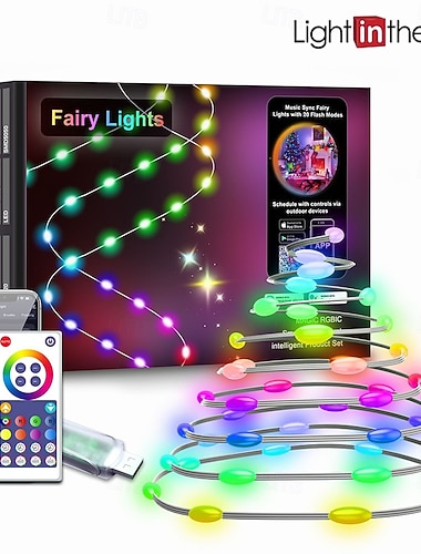 LED Slimme Licht Tuya Intelligente Punt Controle Leer Draad Licht IP68 Waterdichte Kerstboomverlichting WiFi-Gestuurde Kleurrijke LED Lichtkabel USB Voeding met Afstandsbediening   LED Slimme Licht Tuya Intelligente Punt Controle Leer Draad Licht IP68 Waterdichte Kerstboomverlichting WiFi-Gestuurde Kleurrijke LED Lichtkabel USB Voeding met Afstandsbediening