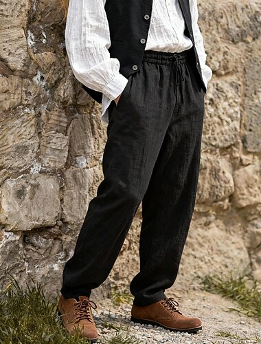  العصور الوسطى عصر النهضة سروال القراصنة قرصان الفايكينج لون الصلبة ملابس تنكرية رجالي الفايكينج قرصان عيد الرعب مهرجان عطلة حفل / مساء LARP للبالغين بنطلونات للربيع والصيف