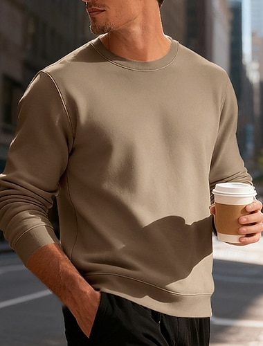  Miesten College Fleece-collegepaita Aprikoosi Musta Armeijan vihreä Rubiini Laivaston sininen Tiukka pyöreä kaula-aukko Tavallinen Urheilu ja ulkoilu Päivittäin Pyhäpäivä Polyesteri Katutyyli Perus