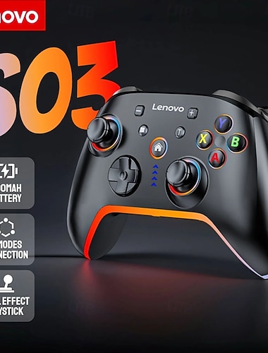  Lenovo S03 Lenovo vezeték nélküli játékvezérlő kettős mozgáskövető turbó móddal és makrófelvételi funkciókkal - vezeték nélküli kialakítás PC PS3/PS4/PS5 stílussal, ergonomikus markolattal és