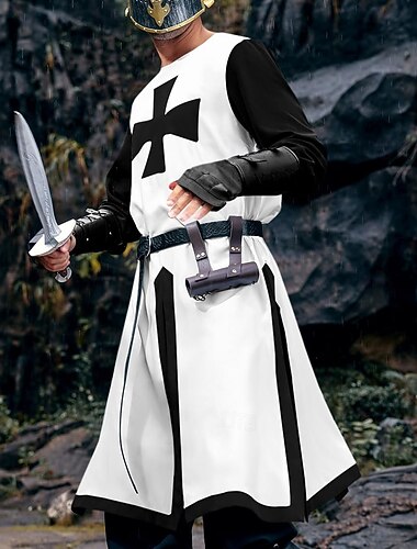  Rétro Vintage Médiéval 17ème siècle Bal Masqué Tunique Chevalier Viking Croisé Déguisement Homme Viking Fantaisie Mascarade Fête / Soirée Adulte Justaucorps / combinaison