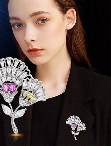  ブローチ レトロ フローラルテーマ エレガント スタイリッシュ ぜいたく ブローチ ジュエリー シルバー 用途 結婚式 パーティー 贈り物 婚約 プロムドレス 祭り