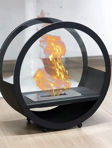  Chimenea de sobremesa, fogata de sobremesa, decoración de chimenea artística portátil para interiores, efecto de llama de fuego negro