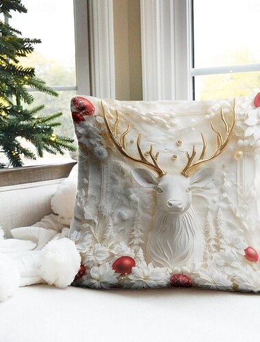  1 stk Fløyel Putecover, Trykt mønster Enkel Fritid Kvadrat Tradisjonell Klassisk