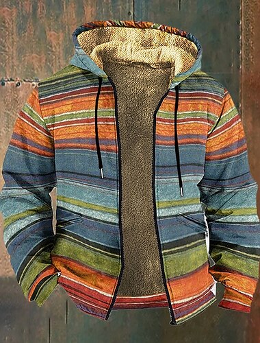 Férfi Kapucnis felsőrész Teljes cipzáros kapucnis Sherpa polár kapucnis pulóver Medence Kapucni Színes Csík Zsinór Becipzároz Zseb Sport & Szabadtéri Napi Szabadság Poliészter Utcai sikk Alap Alkalmi   Férfi Kapucnis felsőrész Teljes cipzáros kapucnis Sherpa polár kapucnis pulóver Medence Kapucni Színes Csík Zsinór Becipzároz Zseb Sport & Szabadtéri Napi Szabadság Poliészter Utcai sikk Alap Alkalmi