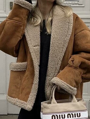 نسائي معطف شتوي معطف من الفرو الصناعي الدفء مريح جيب عتيق كاجوال ألوان متناوبة الأماكن المفتوحة عطلة شارع فضفاض عادية طوي عادي كم طويل ملابس خارجية أسود بني أخضر الخريف الشتاء   نسائي معطف شتوي معطف من الفرو الصناعي الدفء مريح جيب عتيق كاجوال ألوان متناوبة الأماكن المفتوحة عطلة شارع فضفاض عادية طوي عادي كم طويل ملابس خارجية أسود بني أخضر الخريف الشتاء