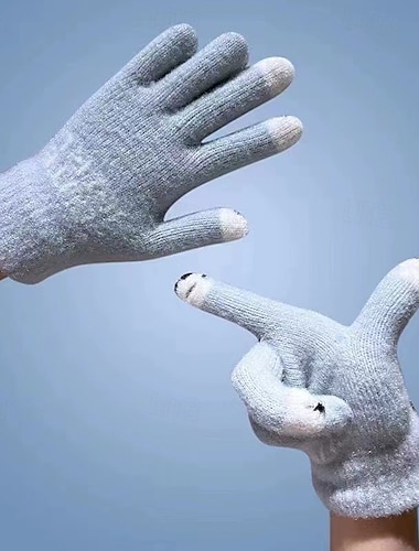  Γυναικεία 1 ζευγάρι Χειμωνιάτικα Γάντια / Πλεκτά γάντια / Γάντια με οθόνη αφής Κομψό στυλ street / Βασικό Γάντια - Σκέτο Κομψό