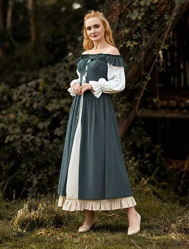  Средневековый Эпоха возрождения Коктейльные платья  Маскарад Платье выпускного вечера Чужестранец Маскарадный костюм Жен. Селтик Пираты фантазия Хэллоуин Карнавал Маскарад Вечеринка / ужин фестиваль