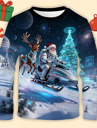 للصبيان 3D الرسم بابا نويل كل تي شيرت كنزة مطبوعة كم طويل الربيع الخريف موضة أساسي أطفال 4-12 سنة رقبة العمل الأماكن المفتوحة فضفاض مناسب للبس اليومي عادي   للصبيان 3D الرسم بابا نويل كل تي شيرت كنزة مطبوعة كم طويل الربيع الخريف موضة أساسي أطفال 4-12 سنة رقبة العمل الأماكن المفتوحة فضفاض مناسب للبس اليومي عادي