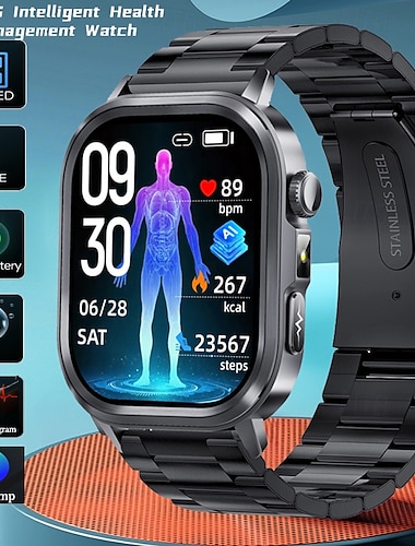  iMosi ET573 Chytré hodinky 1.95 inch Inteligentní hodinky Bluetooth EKG + PPG Monitorování teploty Krokoměr Kompatibilní s Android iOS Dámské Muži Dlouhá životnost na nabití Hands free hovory
