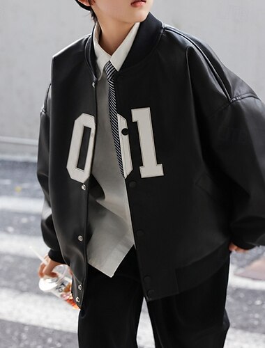 Детские Мальчики Черная кожаная куртка Жакет Верхняя одежда Числа Длинный рукав Застегнуться ЗАЩИТА ОТ ВЛАГИ Защита от ветра Пальто Повседневные Мода На каждый день Черный Весна Осень 4-12 лет   Детские Мальчики Черная кожаная куртка Жакет Верхняя одежда Числа Длинный рукав Застегнуться ЗАЩИТА ОТ ВЛАГИ Защита от ветра Пальто Повседневные Мода На каждый день Черный Весна Осень 4-12 лет