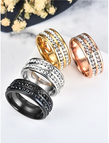  Weihnachtsring aus Titanstahl für Herren mit roten und blauen Kristallsteinen, mehrere Farben, perfekt für die Feiertage und als Geschenk