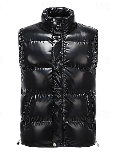  Herren Steppweste Weste Gilet Urlaub Täglich Date Mode Lässig Herbst Winter Tasche Polyester Warm Bequem Einfarbig Reisverschluss Stehkragen Normale Passform Schwarz Weiß Kaffee Weste