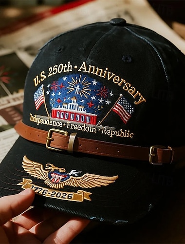  Herren Baseballkappe Sonnenhut Trucker-Kappe Schwarz Blau Polyester Druck Mode Lässig Straße Täglich Amerikanische US-Flagge Verstellbar Sonnenschutz Atmungsaktiv