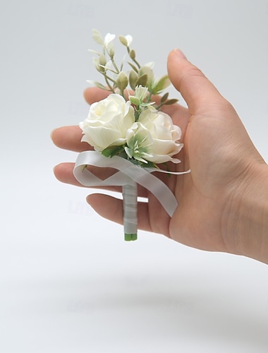 Fiori da polso da sposa Braccialetto floreale Matrimonio / Evento / Festa Nastri Floreale   Fiori da polso da sposa Braccialetto floreale Matrimonio / Evento / Festa Nastri Floreale