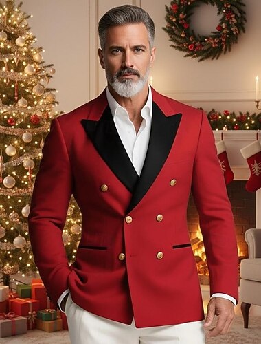  Weihnachtsfeier-Anzug Jacke Blazer Herren Disko Lustig Festkleidung Erwachsene Weihnachten Neujahr Party & Abend Mantel