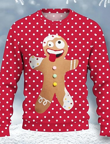 Christmas Miesten Pilkku Piparkakut miehet Ruma joulupaita Neulepusero Neulottu villapaita Juhlava uutuustoppi Pyöreäkauluksinen Vapaa-aika ulko- Juhla Päivittäin Painettu Pitkähihainen Syksy Talvi   Christmas Miesten Pilkku Piparkakut miehet Ruma joulupaita Neulepusero Neulottu villapaita Juhlava uutuustoppi Pyöreäkauluksinen Vapaa-aika ulko- Juhla Päivittäin Painettu Pitkähihainen Syksy Talvi