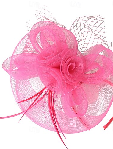  fascinators Stof Fedora Bryllup tefest Hesterace cocktail Elegant Årgang Med Ren Farve Medaljon Hovedbeklædning