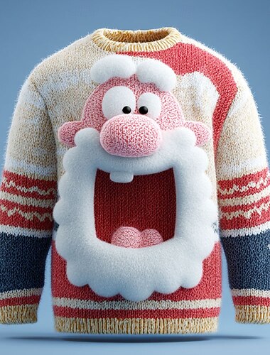  Csúnya karácsonyi pulóver Férfi Mikulás 3D nyomtatás Pulóver pulóver Kötöttáru Kerek nyakkivágás Alkalmi Vakáció Napi Fesztivál 3D nyomtatás Melegen tartani Hosszú ujj Tavasz Ősz Tél Haditengerészet