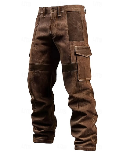 Herren Cargo-Hosen Cargohose Cordhose Arbeitshosen Wildlederhose Patchwork Mehrere Taschen Gerader Schnitt Einfach Feuchtigkeitsableitend Atmungsaktiv Volle Länge Outdoor Täglich Campen und Wandern   Herren Cargo-Hosen Cargohose Cordhose Arbeitshosen Wildlederhose Patchwork Mehrere Taschen Gerader Schnitt Einfach Feuchtigkeitsableitend Atmungsaktiv Volle Länge Outdoor Täglich Campen und Wandern