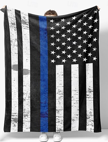  Uavhengighetsdagen Fleece-tepper Kasteteppe til sofaen Gave USA Amerika Flagg Klassisk 3D Sofa Seng Dekorativt teppe Varmt teppe Hjemmedekor