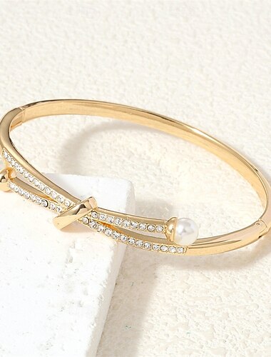  Zirkoni Geometrinen Toteemisarja söpö tyyli Tyylikäs Yksinkertainen muodikas Kromi Rannekorun korut Hopea / Kulta Käyttötarkoitus Häät Juhla Kihlaus Tanssiaiset