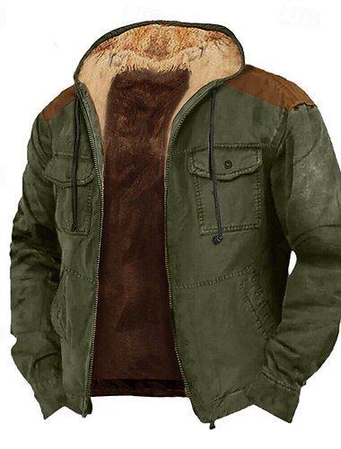  Miesten Huppari Täysi vetoketjullinen huppari Fleece -huppari Armeijan vihreä Ruskea Hupullinen Tavallinen Sulkea jnk vetoketju Tasku Urheilu ja ulkoilu Päivittäin Pyhäpäivä Polyesteri Katutyyli