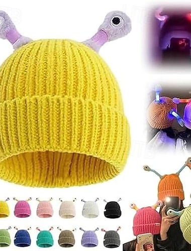 قبعة محبوكة لطيفة ومضحكة، قبعة محبوكة برسومات كرتونية متوهجة لوحش صغير مع عيون، قبعة قابلة للسحب على شكل مخالب   قبعة محبوكة لطيفة ومضحكة، قبعة محبوكة برسومات كرتونية متوهجة لوحش صغير مع عيون، قبعة قابلة للسحب على شكل مخالب