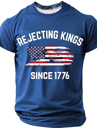 חולצת טי "דחיית מלכים מאז 1776" מצחיקה, פטריוטית, דגל ארה"ב גרפית, חולצת טי יום העצמאות, חופש, ביגוד לגברים, גודל S, L, XL, XXL, XXXL   חולצת טי "דחיית מלכים מאז 1776" מצחיקה, פטריוטית, דגל ארה"ב גרפית, חולצת טי יום העצמאות, חופש, ביגוד לגברים, גודל S, L, XL, XXL, XXXL