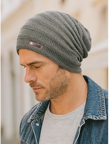  gebreide mutsen voor heren voor kerst, zacht acryl en imitatiebont, meerdere kleuren voor wintermode