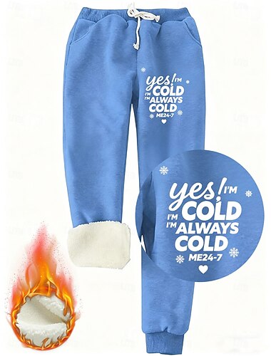  Női Melegítőnadrágok Polár nadrág Szabadság Szüret Divat Teljes hossz Magas derék Szöveg Zsinór Zseb Nyomtatott Melegen tartani Szélbiztos kellemes Mikroelasztikus Nyúlós Vakáció Utca Hétköznapi