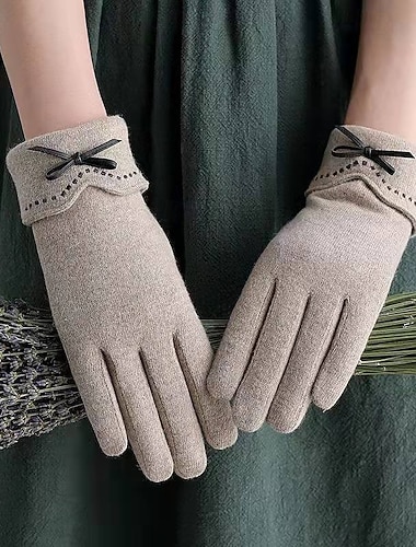  Γυναικεία 1 ζευγάρι Ακροδάχτυλα / Χειμωνιάτικα Γάντια Κομψό στυλ street / Υπαίθριο Γάντια - Μονόχρωμο Ολόκληρο το Δάχτυλο