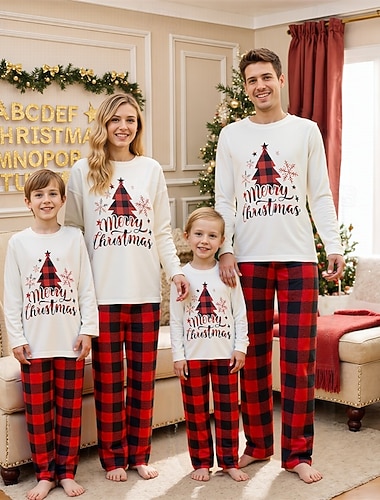 familj Jul Jul familjepyjamas Pyjamas Familjeset Grafisk Rutig Julgran Hem Mönster Rubinrött Långärmad Dagligen Matchande kläder   familj Jul Jul familjepyjamas Pyjamas Familjeset Grafisk Rutig Julgran Hem Mönster Rubinrött Långärmad Dagligen Matchande kläder