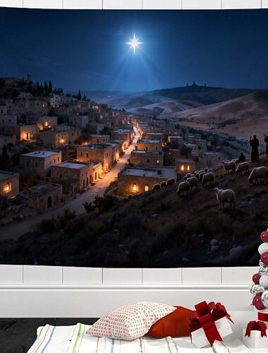  juleteppe veggtepper julenissen juletre moderne stue hjemmedekor