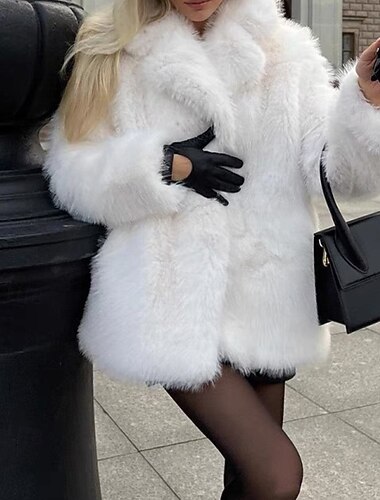 نسائي معطف من الفرو الصناعي الدفء مريح Buttons نشيط موضة سهل الأماكن المفتوحة عطلة مناسب للعطلات مناسب للخارج عادية طوي عادي كم طويل ملابس خارجية أسود أبيض أصفر الخريف الشتاء   نسائي معطف من الفرو الصناعي الدفء مريح Buttons نشيط موضة سهل الأماكن المفتوحة عطلة مناسب للعطلات مناسب للخارج عادية طوي عادي كم طويل ملابس خارجية أسود أبيض أصفر الخريف الشتاء